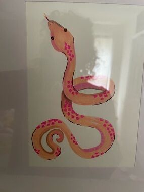 Hand Crafted Peach and Pink Serpent Wall Art